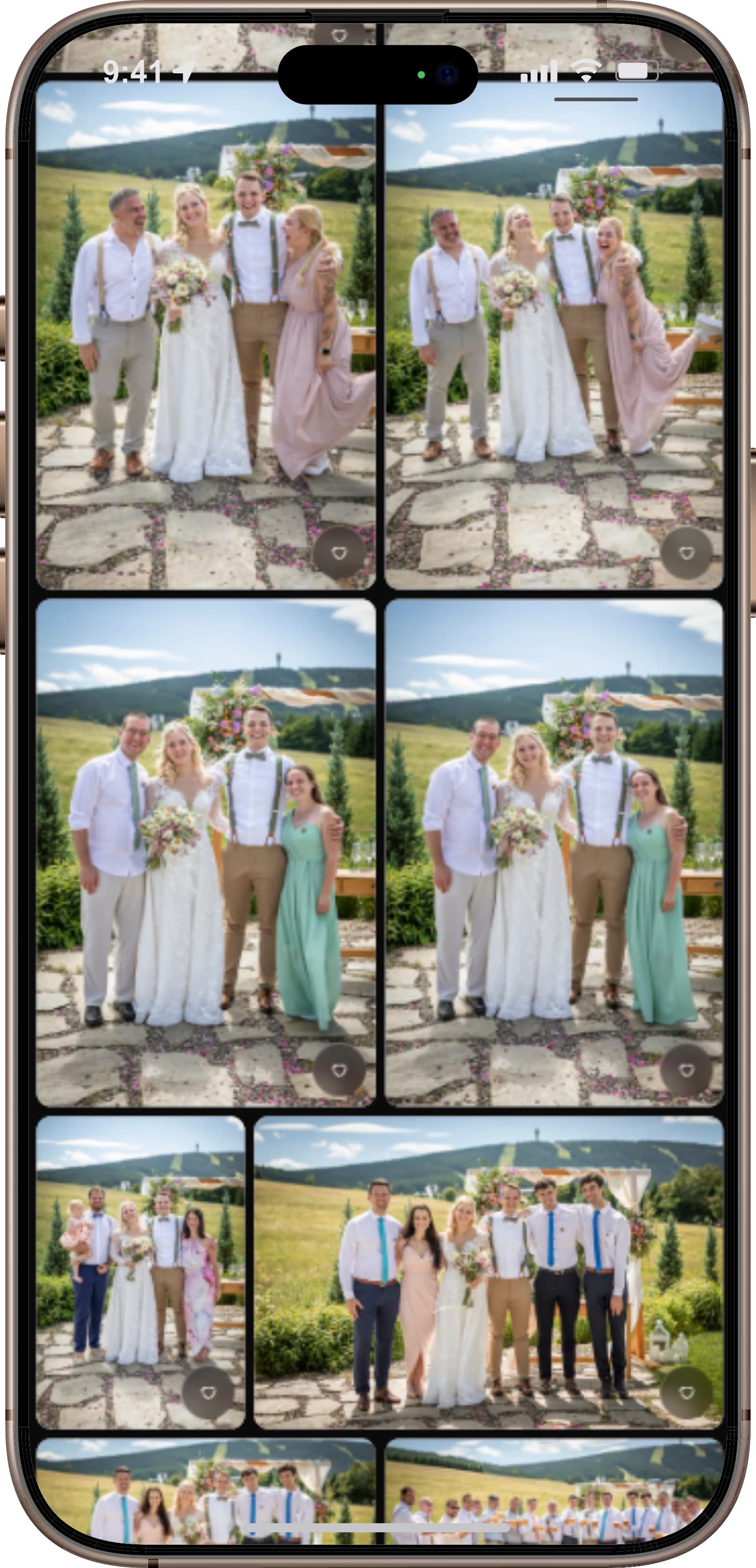 Online gallery shown on a mobile phone screen